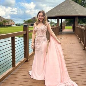 Rose gold custom prom dress